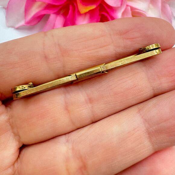 Vintage Swank Gold Filled Collar Clip Stay 1/20 12K G. F. Retro Dapper Signed - Picture 7 of 9